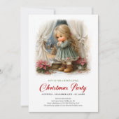 Invitation aux vacances d'hiver Fille mignonne Scè (Devant)