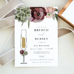 Invitation AVA Burgundy Succulent Brunch et Bubbly Champagne<br><div class="desc">Ce brunch et cette invitation à la douche à bulles sont ornés de riches fleurs bordeaux et d'embellissements succulents à la terre avec une flûte de champagne florale amusante. Modifiez la plupart des textes pour répondre aux besoins de votre événement. Cet invitation de douche nuptiale est parfait pour votre évènement...</div>