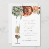 Invitation AVA Terracotta Succulent Anniversaire Brunch (Devant)