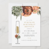 Invitation AVA Terracotta Succulent Surprise Anniversaire Bru (Devant)