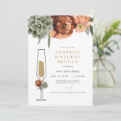 Invitation AVA Terracotta Succulent Surprise Anniversaire Bru (Debout devant)