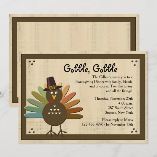 Invitation Avalez, avalez l'invitation de dîner de (Devant / Derrière)