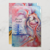 Invitation AVALON 1, parchemin rouge grenat (Devant / Derrière)