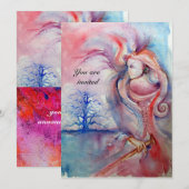 Invitation AVALON 1, rouge gemme (Devant / Derrière)