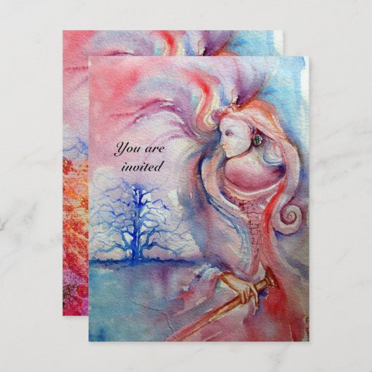 Invitation AVALON 1, rouge-pierres (Devant / Derrière)