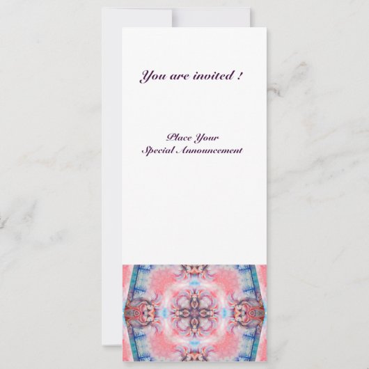 Invitation AVALON Abstrait Monogramme rose violet (Dos)