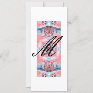 Invitation AVALON Abstrait Monogramme rose violet