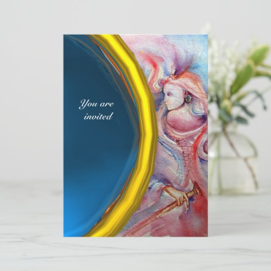 Invitation AVALON, bleu gemme (Debout devant)