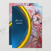 Invitation AVALON, bleu gemme (Devant / Derrière)