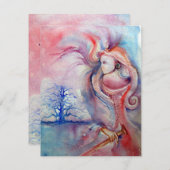 Invitation AVALON, bleu pourpre rose doux (Devant / Derrière)