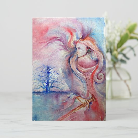 Invitation AVALON, bleu pourpre rose doux (Debout devant)