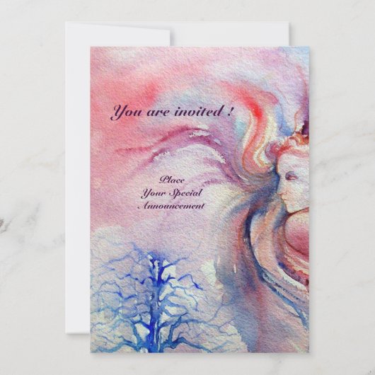 Invitation AVALON, bleu pourpre rose doux (Dos)