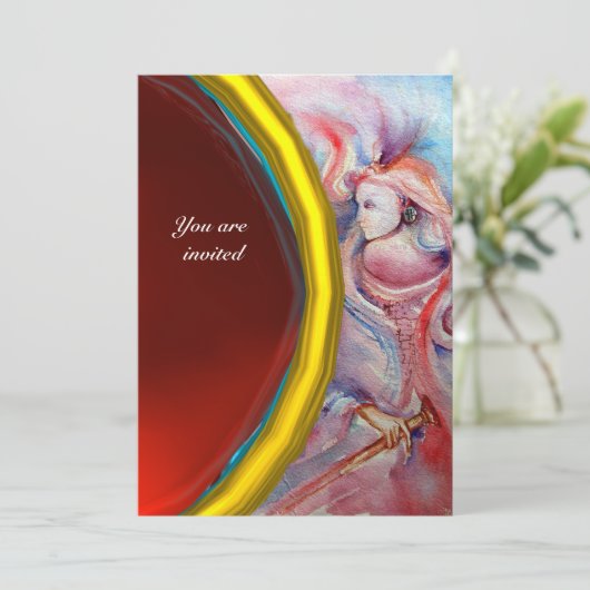 Invitation AVALON, gemme rouge (Debout devant)