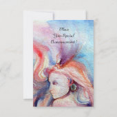 Invitation AVALON, Magie et mystère, bleu rose doux rsvp (Dos)