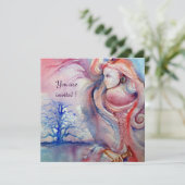 Invitation AVALON, Magie et Mystère rose pâle violet bleu (Debout devant)