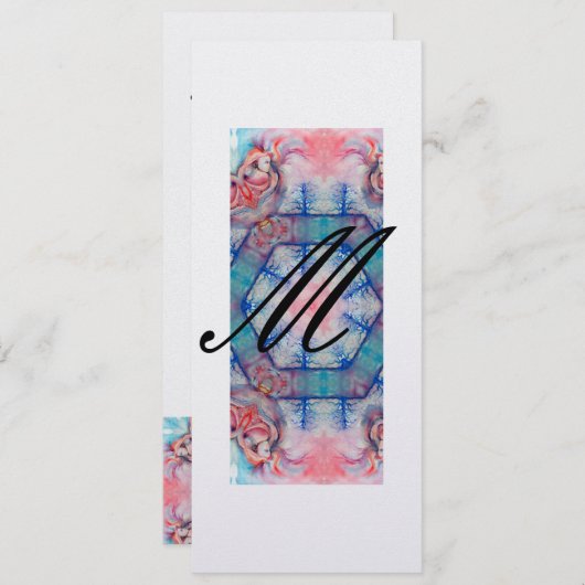 Invitation AVALON mogram 2, papier glacé bleu pourpre rose do (Devant / Derrière)