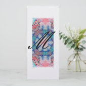 Invitation AVALON mogram 2, papier glacé bleu pourpre rose do (Debout devant)