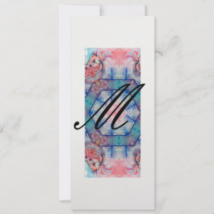 Invitation AVALON mogram 2, papier glacé bleu pourpre rose do