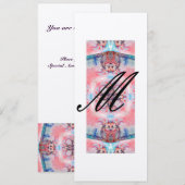 Invitation AVALON monogramme 2, rose violet métallisé CHAMPAG (Devant / Derrière)