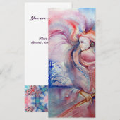 Invitation AVALON psychédélique, rose tendre bleu violet (Devant / Derrière)