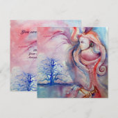 Invitation AVALON, rose pâle bleu violet (Devant / Derrière)