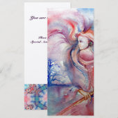 Invitation AVALON rose psychédélique violet bleu blanc argent (Devant / Derrière)