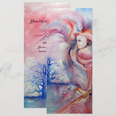 Invitation AVALON, rose tendre bleu violet (Devant / Derrière)