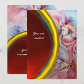 Invitation AVALON, rouge gemme (Devant / Derrière)