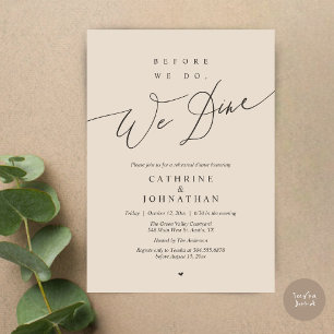 Invitation Avant de commencer, nous dînons, dîner de répétiti