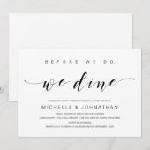 Invitation Avant de dîner, on dîne, Noir, Dîner de répétition (Devant / Derrière)