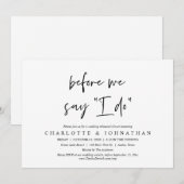 Invitation Avant de dire "Je le fais", Dîner de répétition Ma (Devant / Derrière)