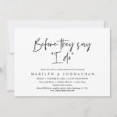 Invitation Avant De Dire "Je Le Fais", Dîner De Répétition Ma (Devant)