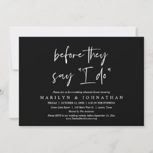 Invitation Avant De Dire "Je Le Fais", Dîner De Répétition Ma