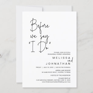 Invitation Avant De Dire "Je Le Fais", Dîner De Répétition Ma