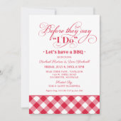 Invitation Avant de dire oui BBQ Gingham rouge (Devant)