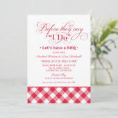 Invitation Avant de dire oui BBQ Gingham rouge (Debout devant)