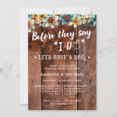 Invitation Avant de dire 'oui' : dîner de répétition BBQ rust (Devant)