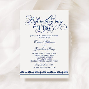Invitation Avant de dire oui, dîner de répétition de la marin