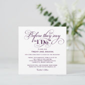 Invitation Avant de dire oui Fête de bienvenue en prune (Debout devant)