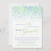 Invitation Avant de faire douche nuptiale couleur verte bleue (Devant)