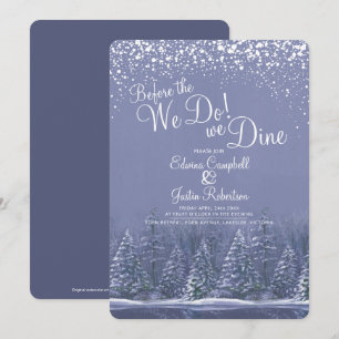 Invitation Avant de faire l'hiver de mariage arbres lac bleu