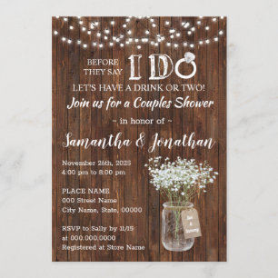 Invitation Avant de faire mariages couples douche pays
