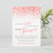 Invitation Avant de faire nuptiale douche corail aquarelle ar (Debout devant)