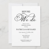 Invitation Avant de faire un dîner de répétition de script él (Devant)