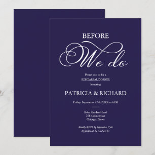 Invitation Avant de faire une élégante soirée de répétition b