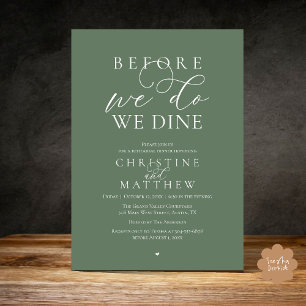 Invitation Avant de le faire, nous dînons, Dîner de répétitio