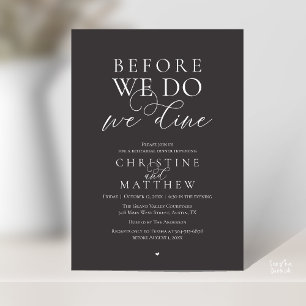 Invitation Avant de le faire, nous dînons, Dîner de répétitio