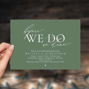 Invitation Avant de le faire, nous dînons, Dîner de répétitio