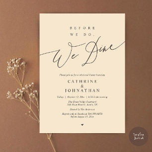 Invitation Avant de le faire, nous dînons, Dîner de répétitio
