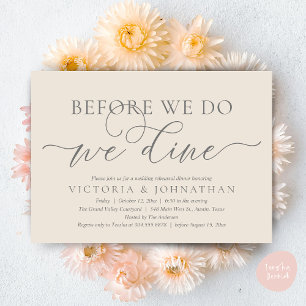Invitation Avant de le faire, nous dînons, Dîner de répétitio